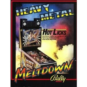 Heavy Metal Meltdown Pinball Flyer Original NOS Bally 1987 Rock Music Promo Art